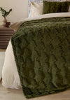 Furn Pines Faux Fur Throw, Forest Green