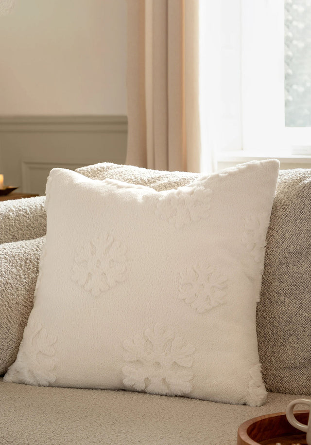 SNOWFLAKES FAUX FUR CUSHION