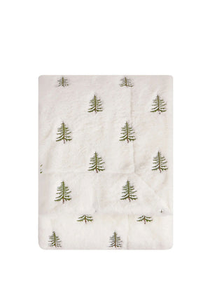 WINTER PINES FAUX FUR THROW