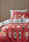 Fusion Nutcracker Christmas Duvet Cover Set, Red