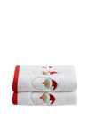 Fusion Embroidered Santa Hand Towel, 2 Pack