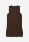 Grace & Mila Sleeveless Faux Suede Pinafore, Brown
