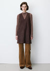 Grace & Mila Sleeveless Faux Suede Pinafore, Brown
