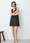 Grace & Mila Sleeveless Faux Suede Pinafore Dress, Green