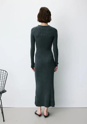 Grace & Mila Alexandra Long Knit Dress, Grey