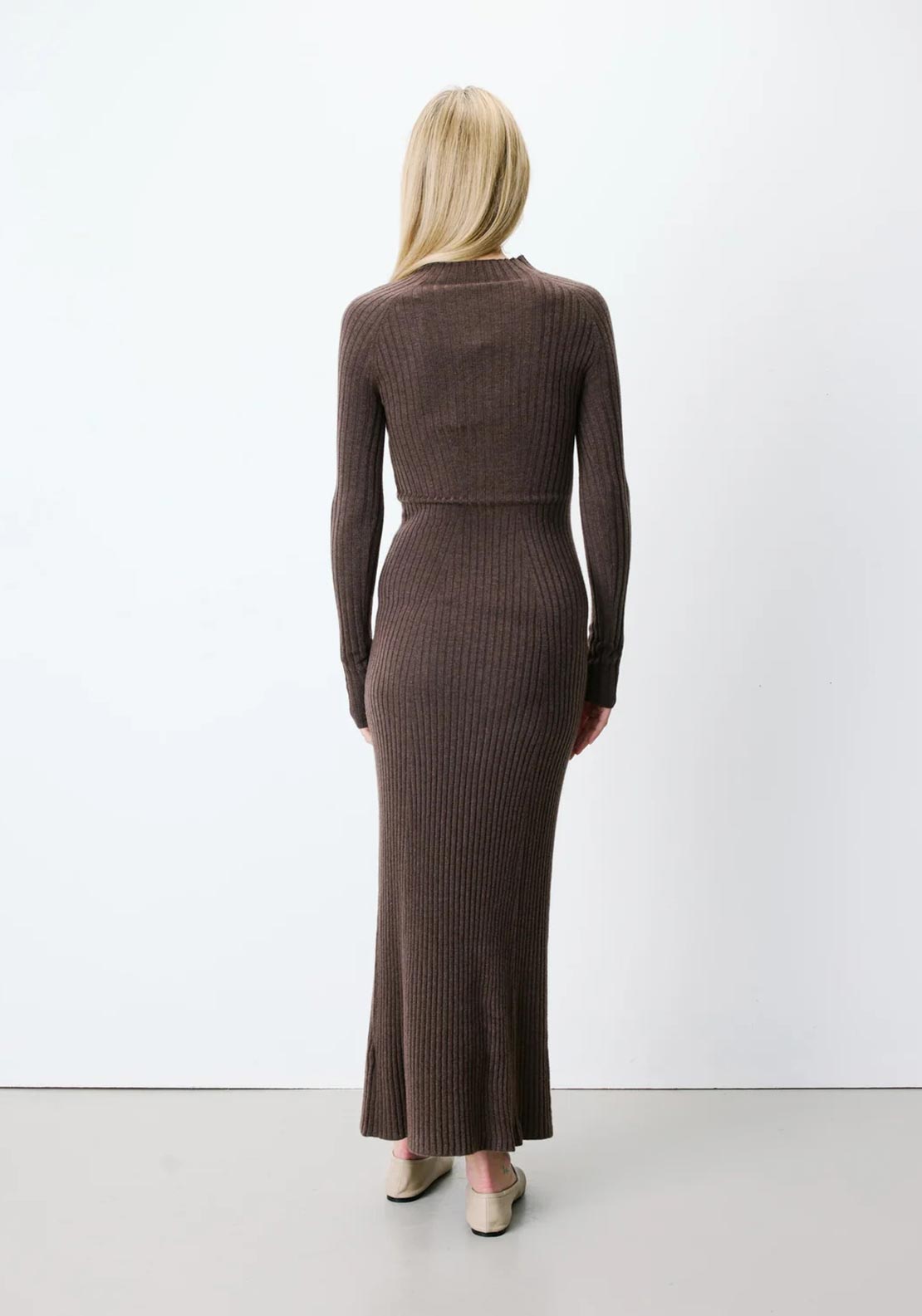 Grace & Mila Alexandra Long Knit Dress, Brown