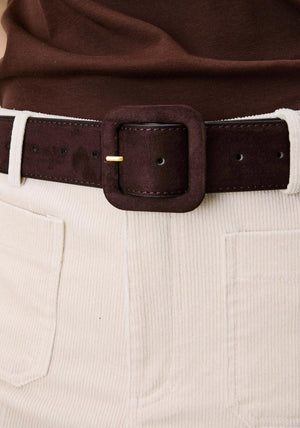 Grace & Mila One Size Faux Suede Belt, Brown