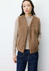 Grace & Mila Textured Open Gilet, Taupe