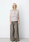 Grace & Mila Sleeveless Jacket, Stone Grey
