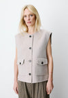 Grace & Mila Sleeveless Jacket, Stone Grey