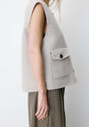 Grace & Mila Sleeveless Jacket, Stone Grey