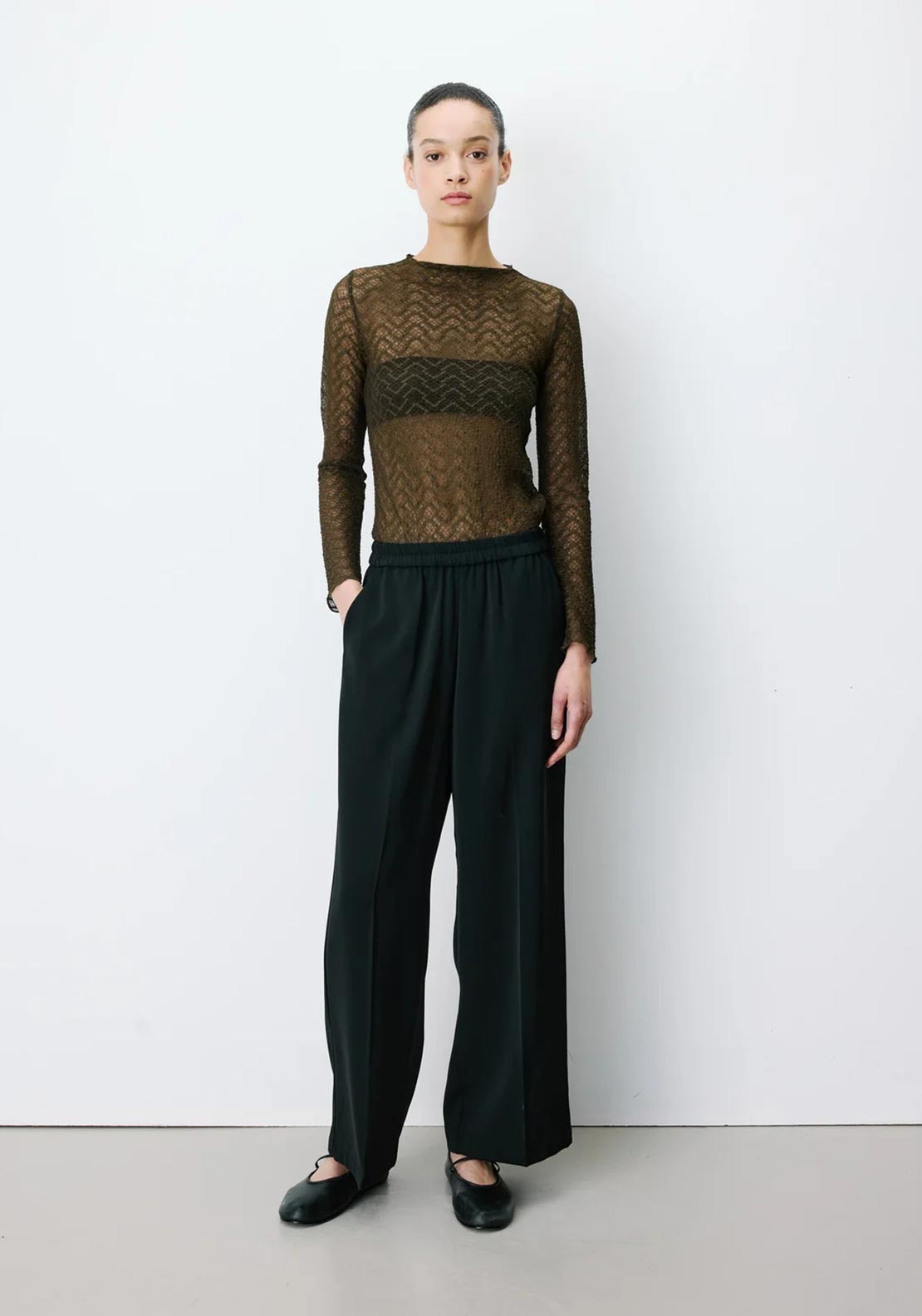 Grace & Mila One Size Noblesse Wide Leg Trousers, Black