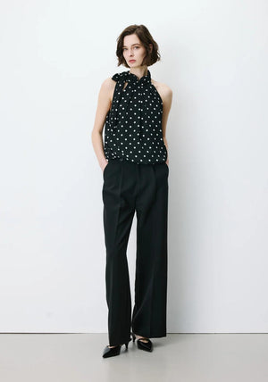 Grace & Mila Nilay Tailored Wide Leg Trousers, Black