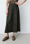 Grace & Mila Ariana Suede Effect Skirt, Green