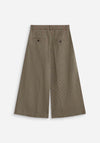 Grace & Mila Plaid Print Cropped Wide Leg Trousers, Beige