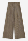 Grace & Mila Checked Wide Leg Trousers, Beige Multi
