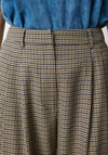 Grace & Mila Checked Wide Leg Trousers, Beige Multi