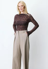 Grace & Milka Atlantis Tailored Wide Leg Trousers, Beige