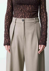Grace & Milka Atlantis Tailored Wide Leg Trousers, Beige
