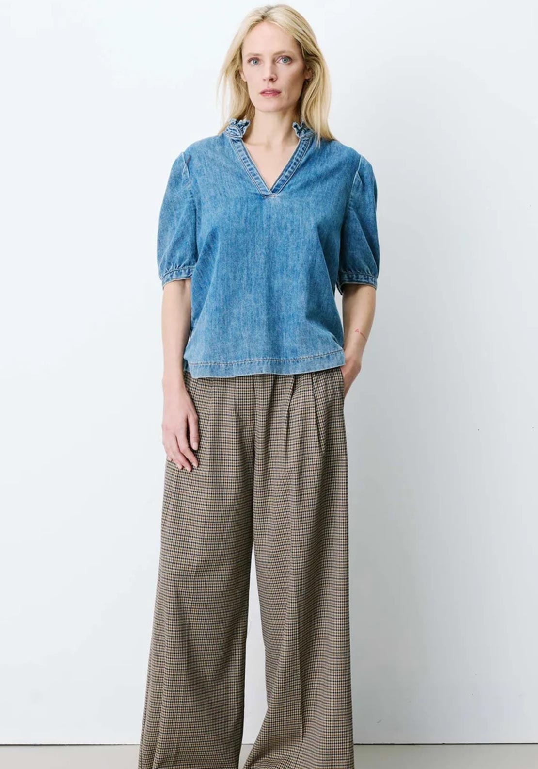 Grace & Mila Amande Denim Blouse, Blue