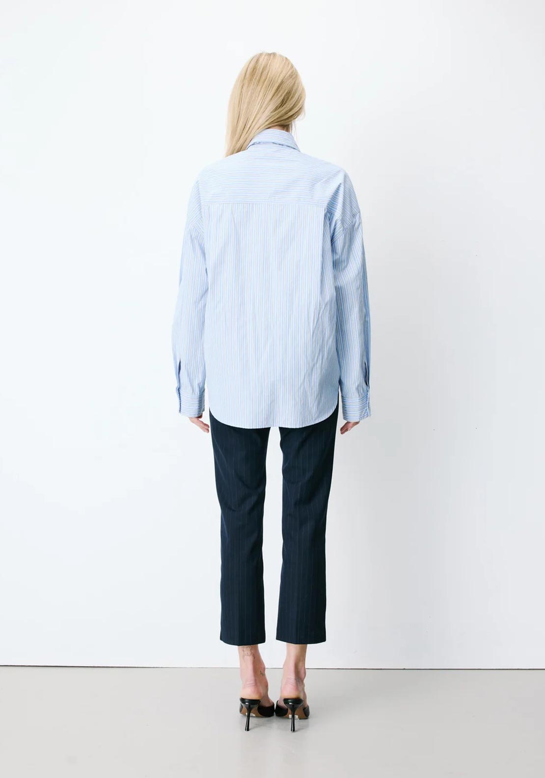 Grace & Mila Athena Pinstriped Shirt, Blue