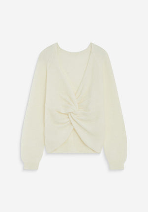 Grace & Mila Textured with Back Detail  Jumper, Cream