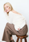 Grace & Mila Textured with Back Detail  Jumper, Cream
