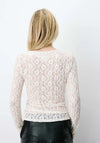 Grace & Mila Avoine Long Sleeve Lace Top, Cream
