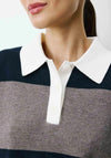 Grace & Mila Astre Knitted Polo Shirt, Navy