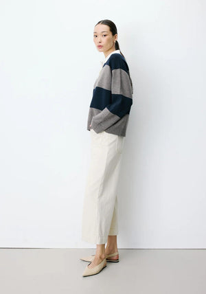 Grace & Mila Astre Knitted Polo Shirt, Navy
