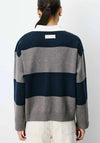 Grace & Mila Astre Knitted Polo Shirt, Navy
