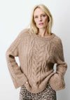 Grace & Mila Textured Knitted Jumper, Light Taupe