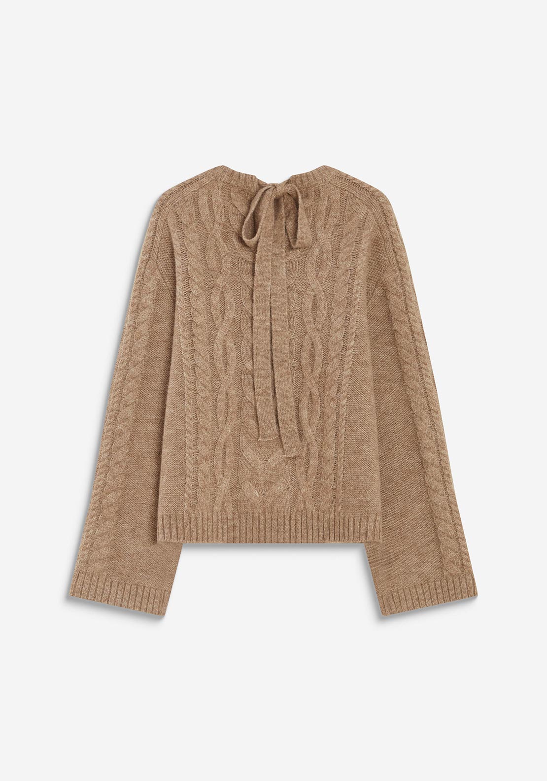 Grace & Mila Textured Knitted Jumper, Light Taupe