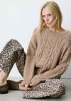 Grace & Mila Textured Knitted Jumper, Light Taupe