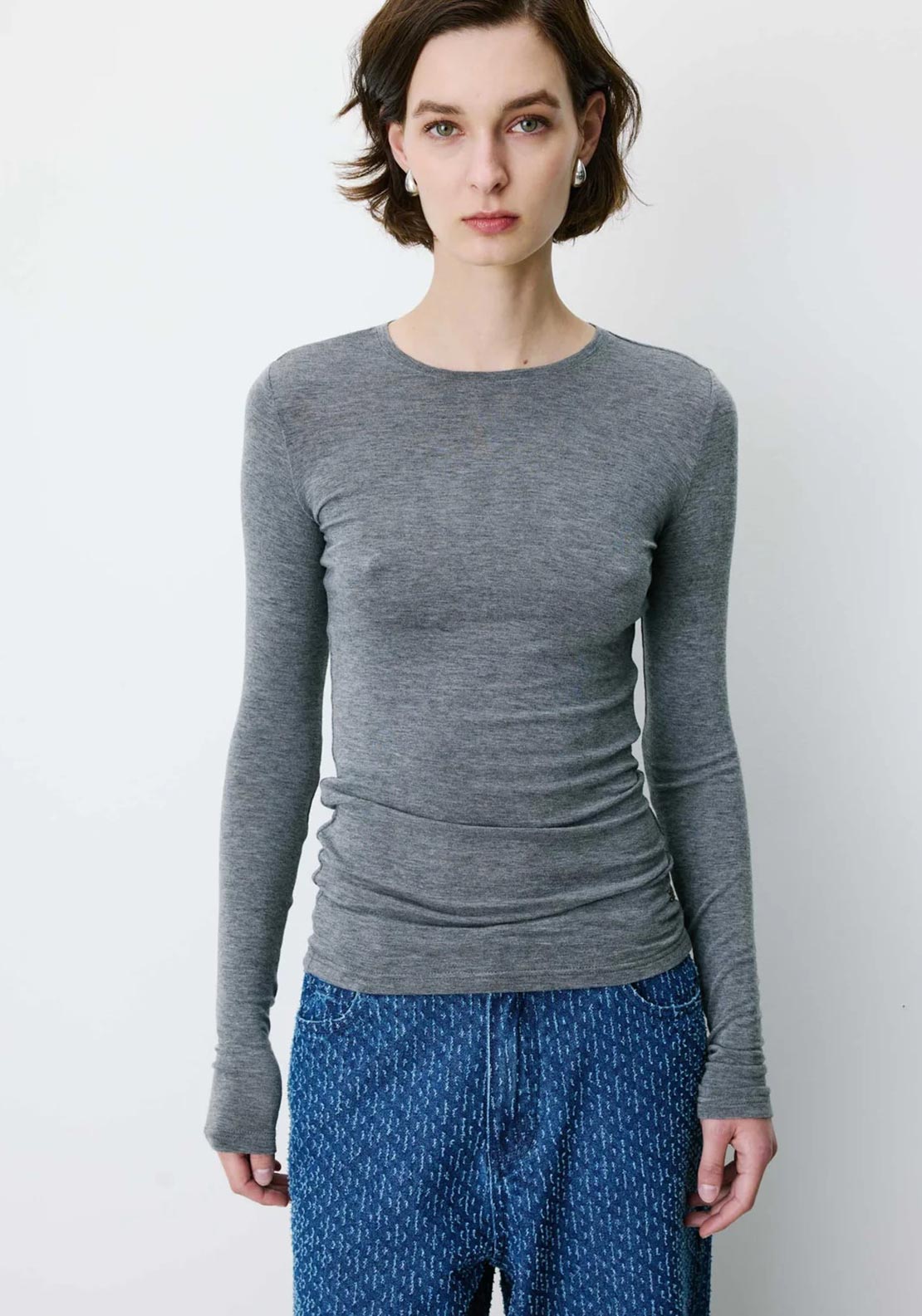 Grace & Mila Alkias Long Sleeve Top, Grey