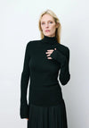 Grace & Mila Alfred Ribbed Knit Top, Black