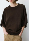 Grace & Mila Ribbed Round Neck Jumper, Chocolate Brown