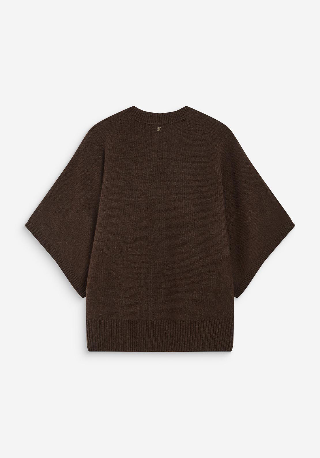 Grace & Mila Ribbed Round Neck Jumper, Chocolate Brown