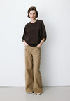 Grace & Mila Ribbed Round Neck Jumper, Chocolate Brown
