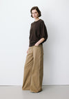Grace & Mila Ribbed Round Neck Jumper, Chocolate Brown