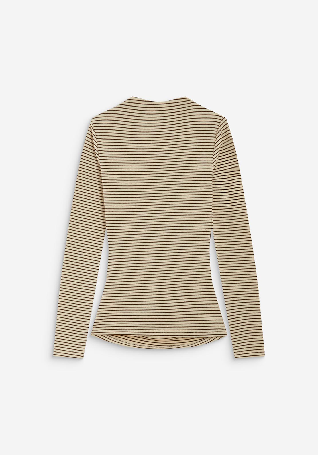 Grace & Mila Striped with Ruched Waist Top, Cream Multi