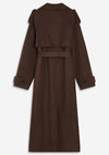 Grace & Mila Faux Suede Longline Trench Coat, Brown