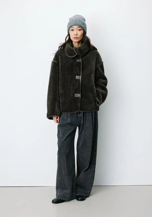 Grace & Mila Amelio Faux Fur Coat, Green