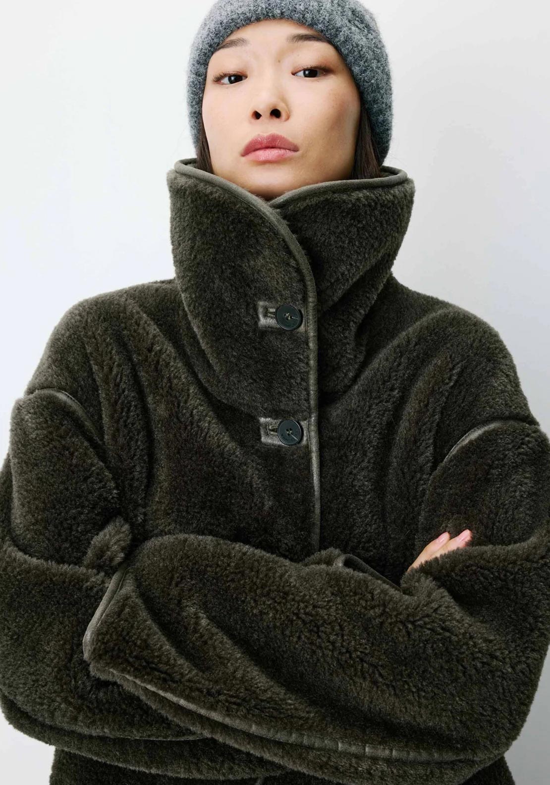 Grace & Mila Amelio Faux Fur Coat, Green