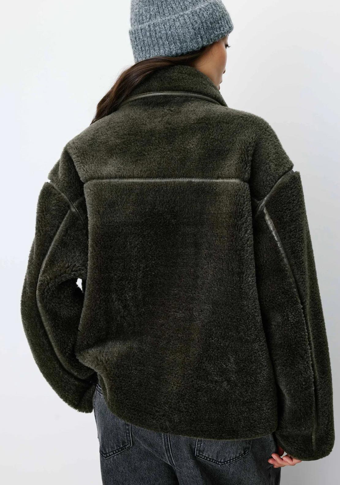Grace & Mila Amelio Faux Fur Coat, Green