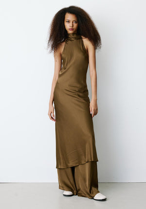 Grace & Mila Bella Halter Neck Midi Dress, Green