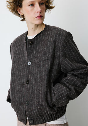 Grace & Mila Bruna Pinstripe Jacket, Brown