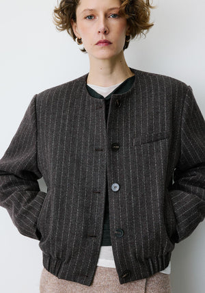 Grace & Mila Bruna Pinstripe Jacket, Brown