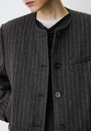 Grace & Mila Bruna Pinstripe Jacket, Brown