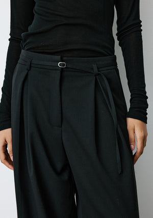 Grace & Mila Barclay Belted Wide Leg Trousers, Black